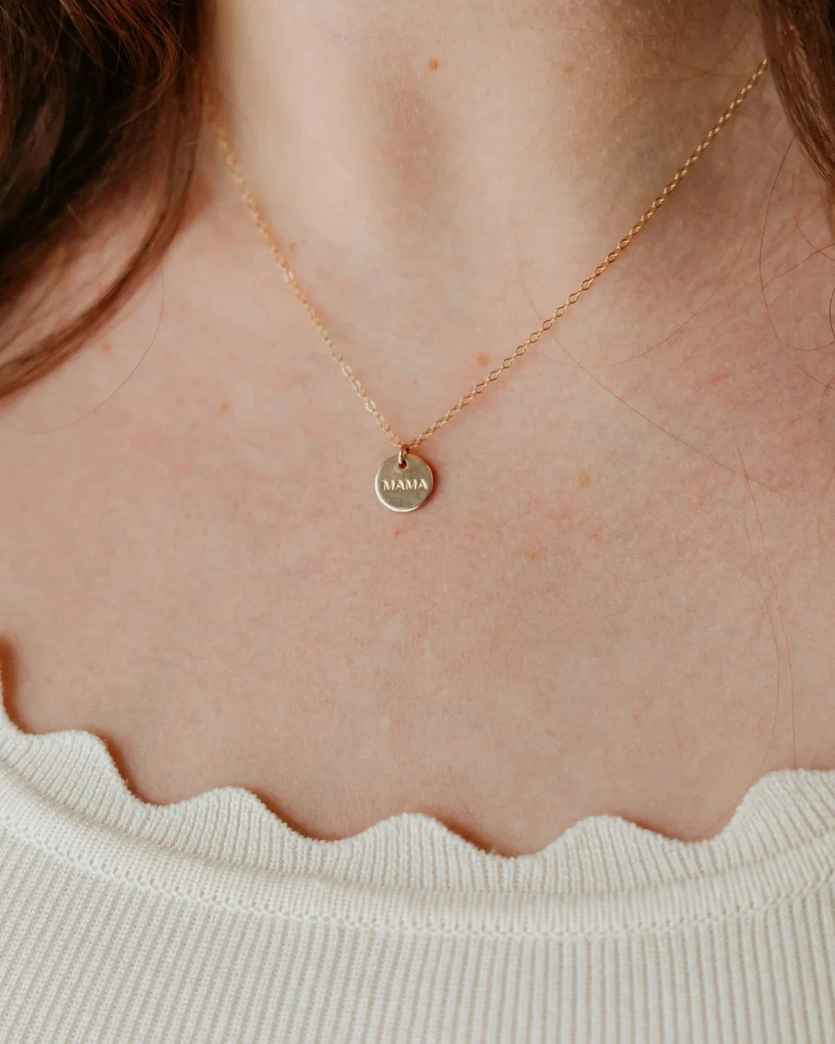 'Mama' Disc Charm Necklace