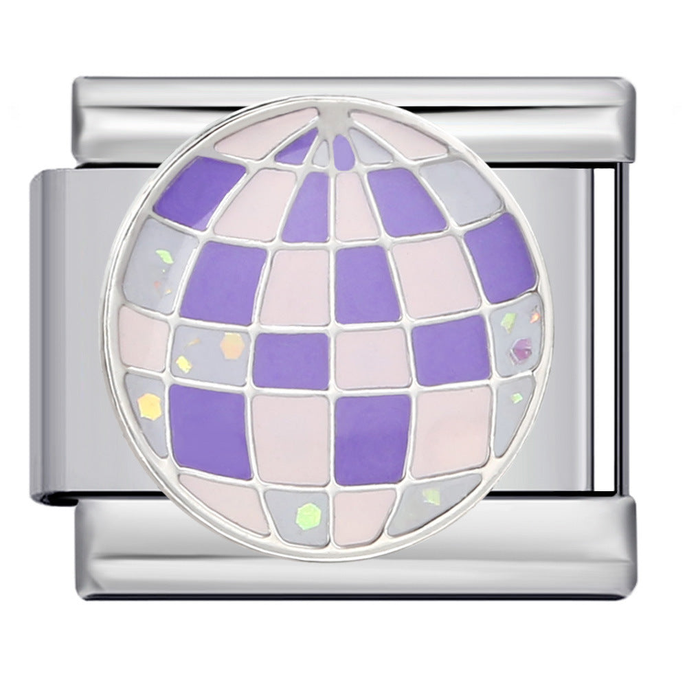 Purple Disco Ball Italian Charm